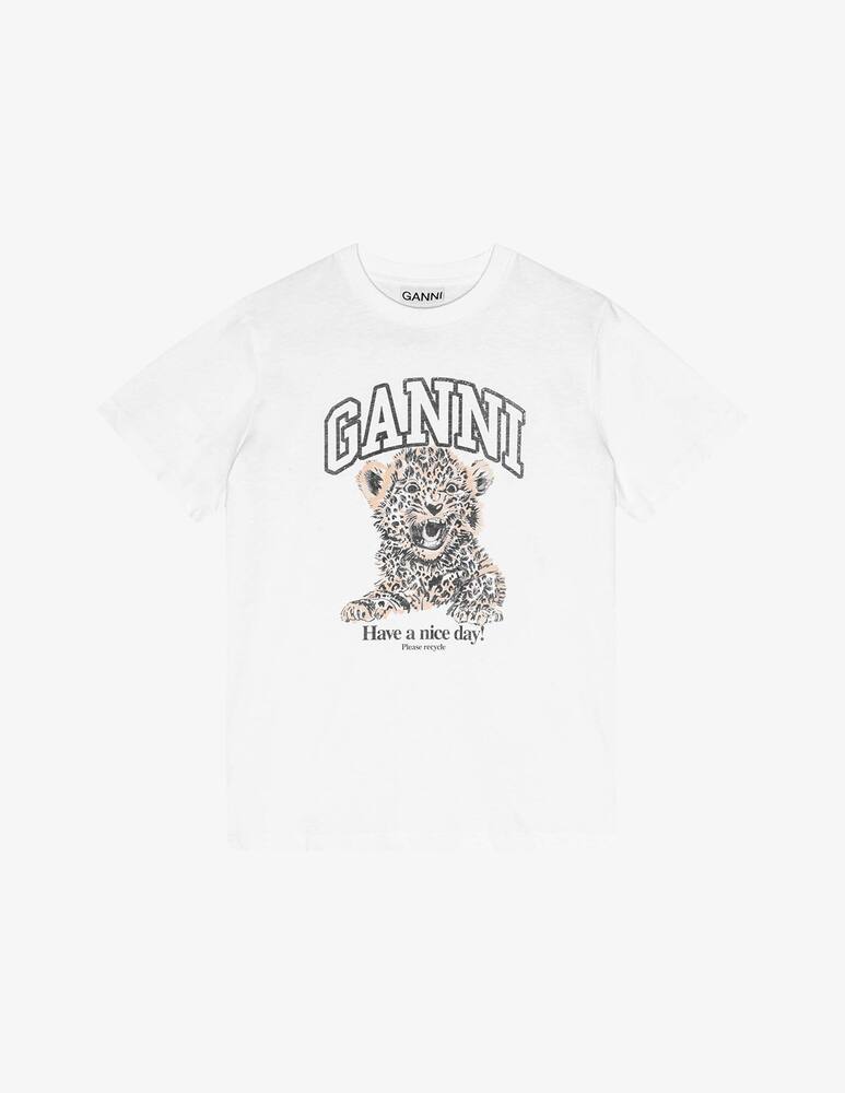 rinascente Ganni T-shirt in cotone leopardata