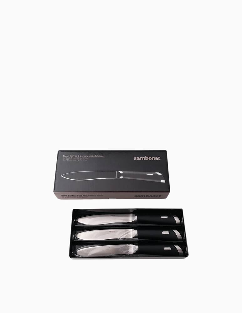 rinascente Sambonet T-Bone-Set 3 Steak Knives Smooth Blade