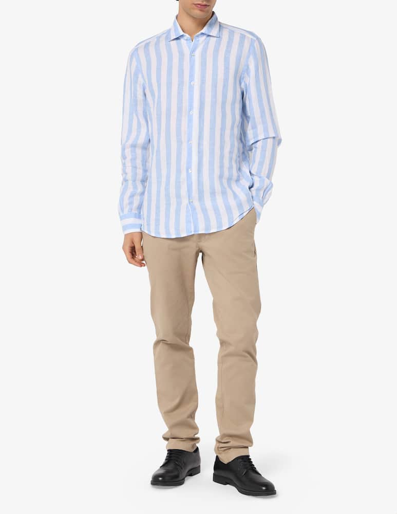 Sartoria Italiana Camicia slim fit in lino a righe - immagine 2 Sartoria Italiana Camicia slim fit in lino a righe - immagine 2