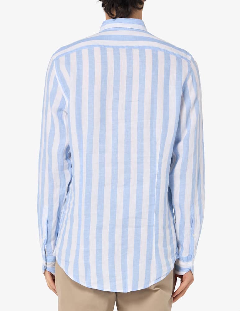 Sartoria Italiana Camicia slim fit in lino a righe - immagine 3 Sartoria Italiana Camicia slim fit in lino a righe - immagine 3