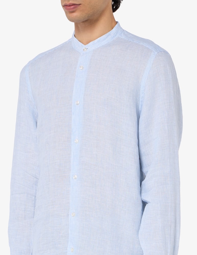 Sartoria Italiana Camicia slim lino rigata - immagine 4 Sartoria Italiana Camicia slim lino rigata - immagine 4