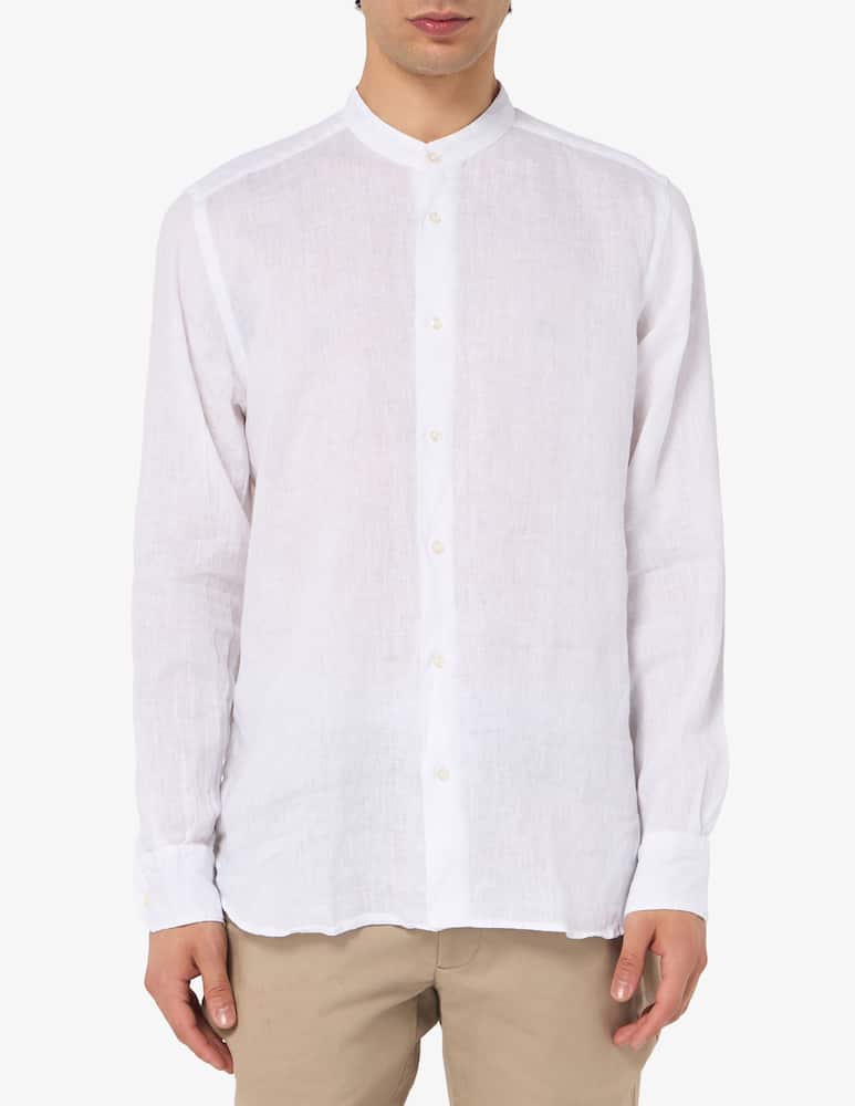rinascente Sartoria Italiana Lino mandarin collar shirt