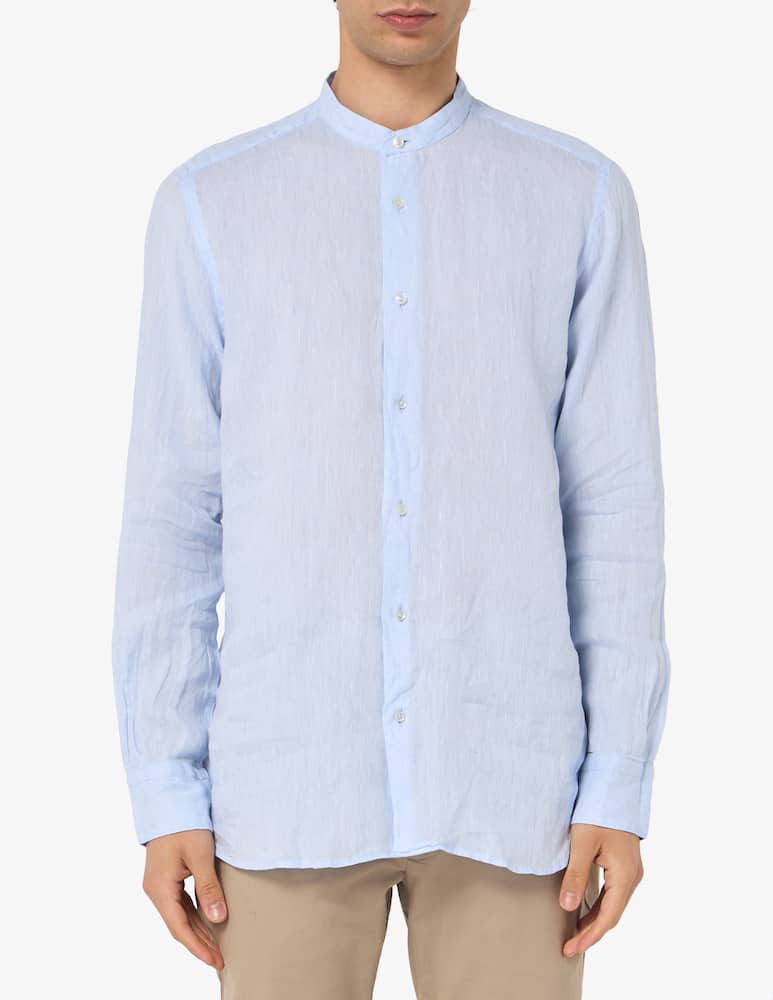 rinascente Sartoria Italiana Lino mandarin collar shirt