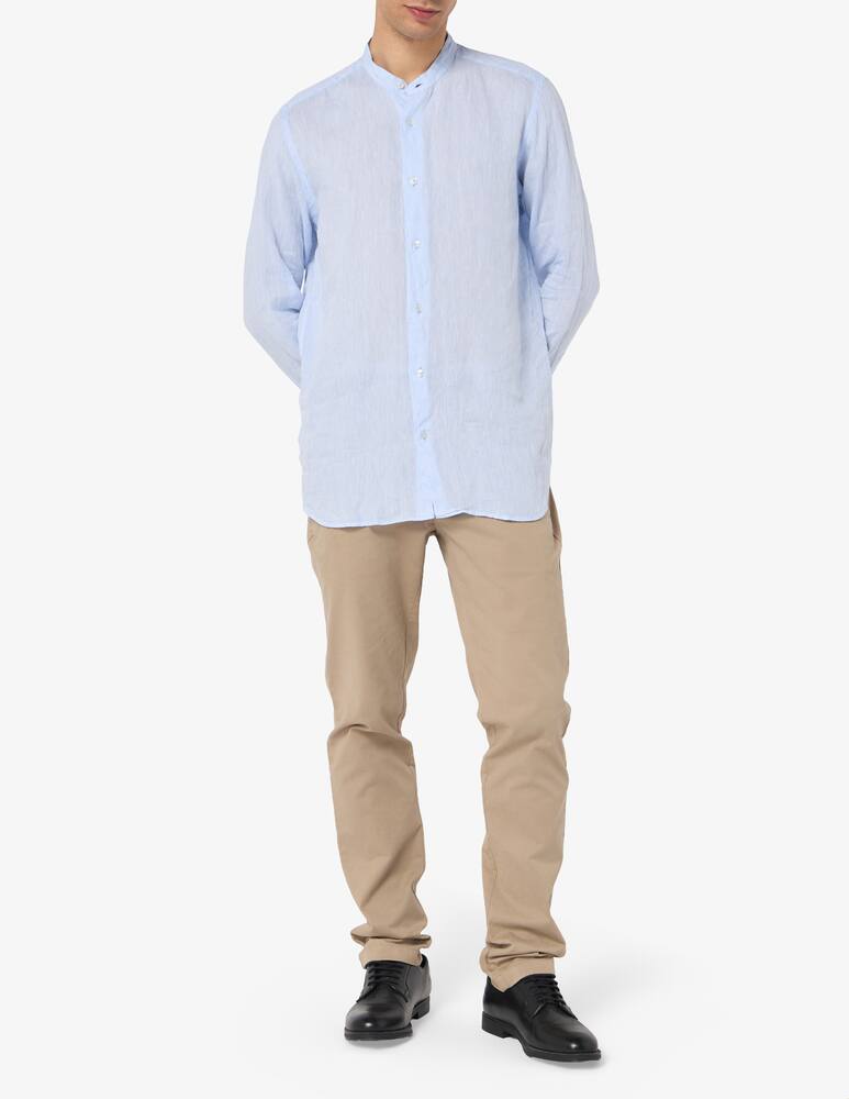 rinascente Sartoria Italiana Lino mandarin collar shirt