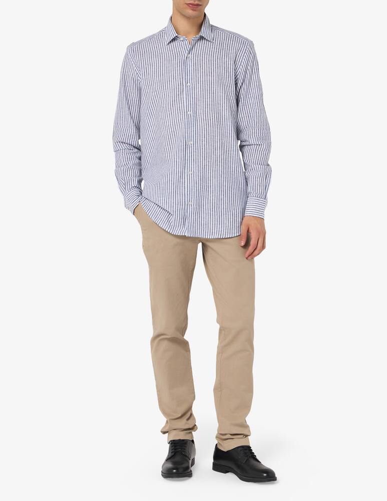 rinascente Sartoria Italiana Camicia cotone e lino a righe