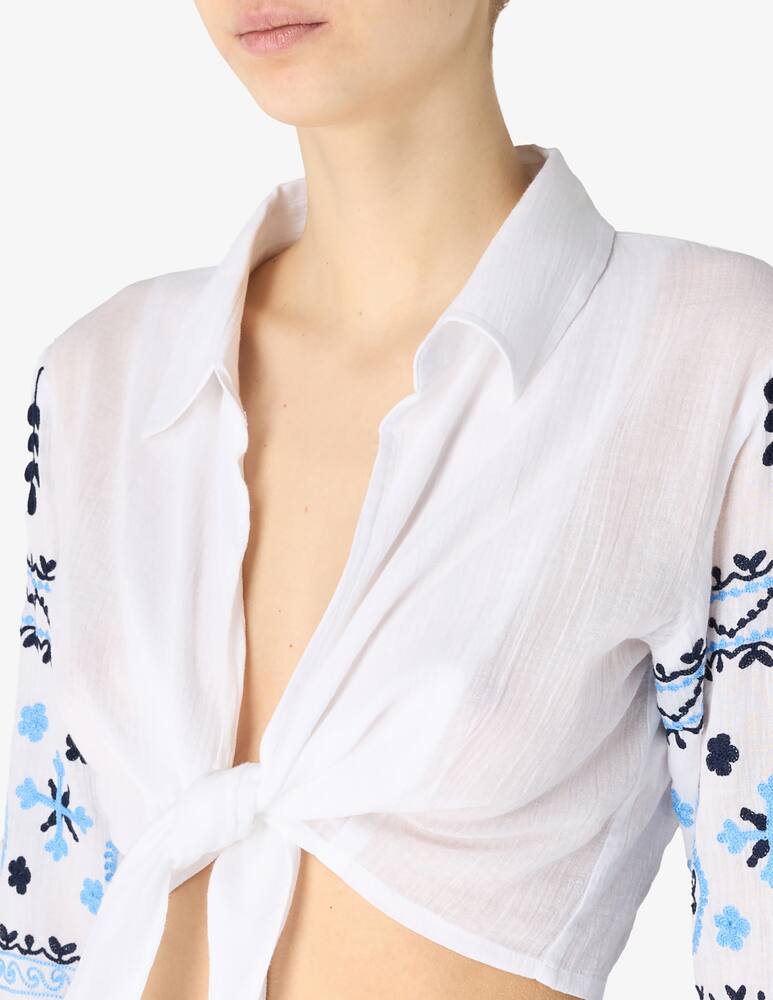 rinascente Delfina Camicia cropped ricamata Casey