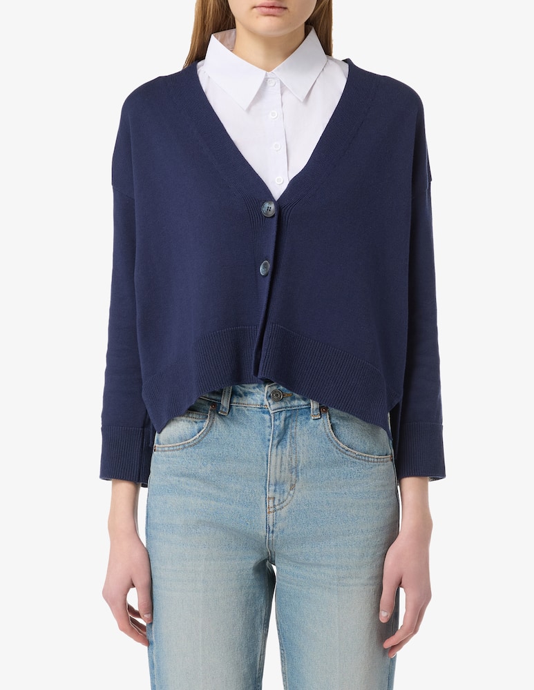 Rinascente Collection Cardigan boxy con scollo a v - immagine 1 Rinascente Collection Cardigan boxy con scollo a v - immagine 1