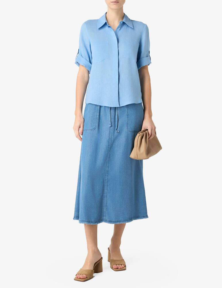 rinascente Elizabeth Ascot Midi elastic denim skirt