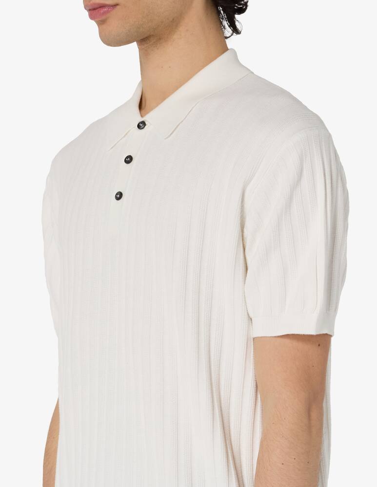 rinascente Misaky Polo 3D stripes knit