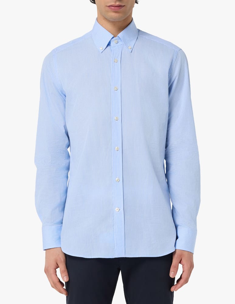 rinascente Guglielminotti Camicia Vichy micro regular fit
