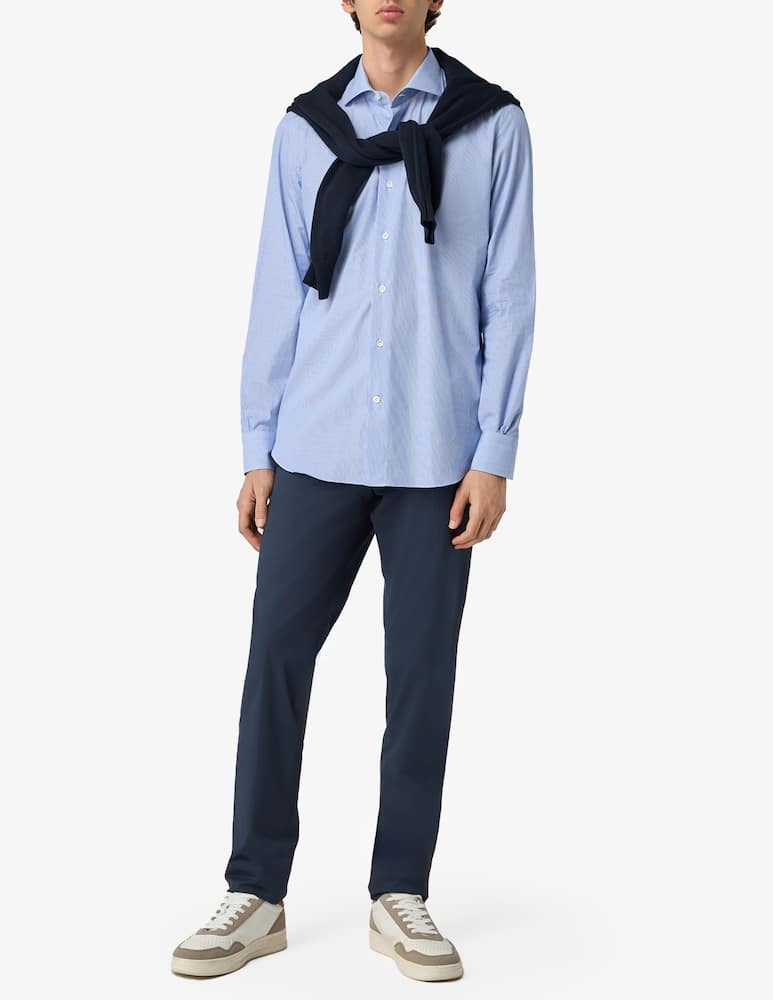 rinascente Mazzarelli Camicia slim microriga