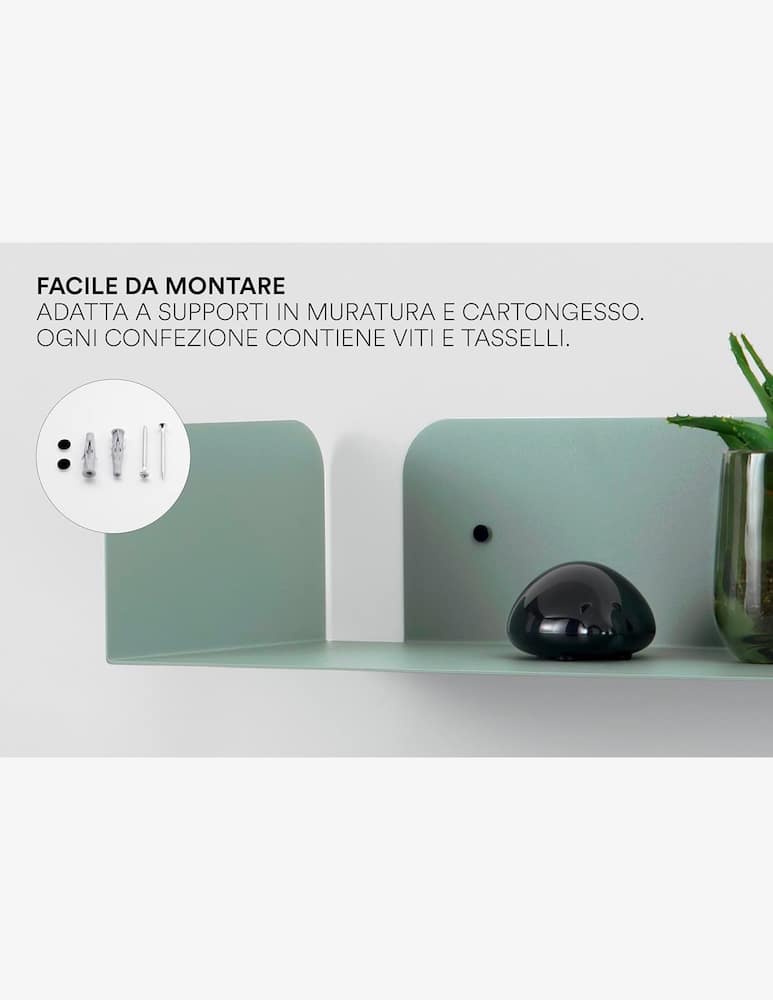 rinascente D-Segno Mensola in Metallo Smarty 60 cm- Kit 2pz