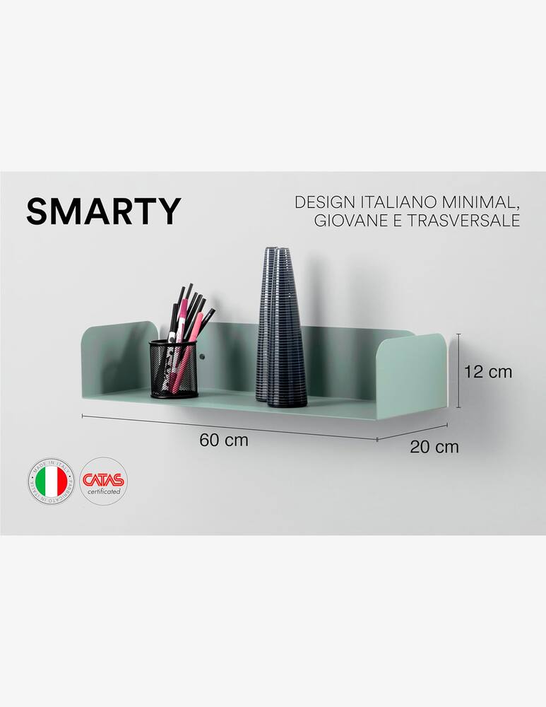 rinascente D-Segno Mensola in Metallo Smarty 60 cm- Kit 2pz