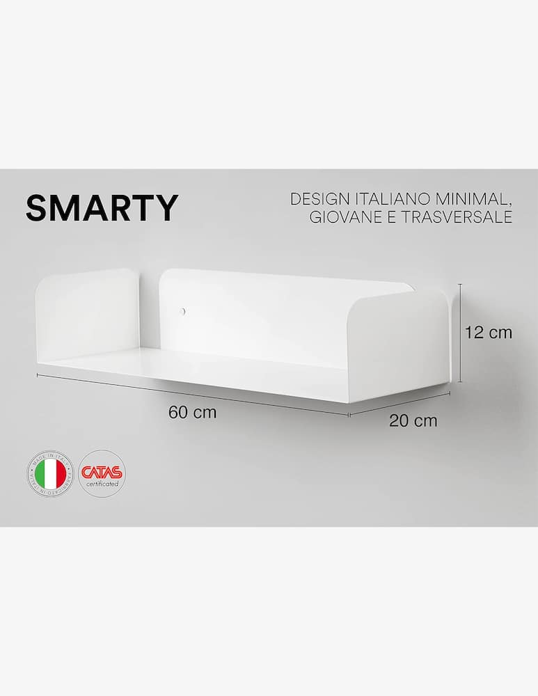 rinascente D-Segno Smarty Metal Shelf – 2-Piece Kit