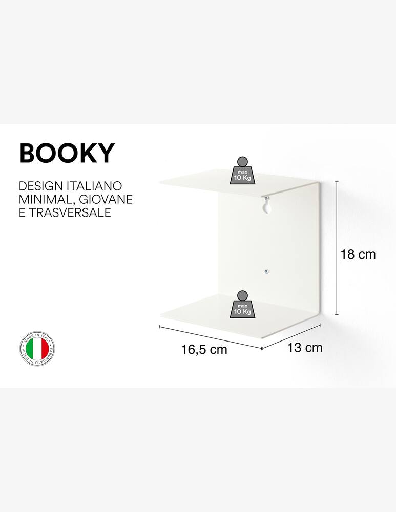 rinascente D-Segno Booky Floating Bookshelf 3 shelves