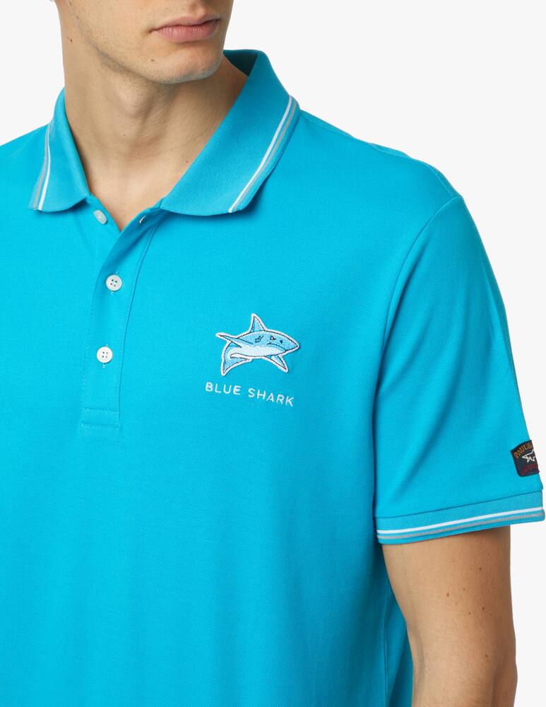 rinascente Paul & Shark Embroidered shark polo - light blue