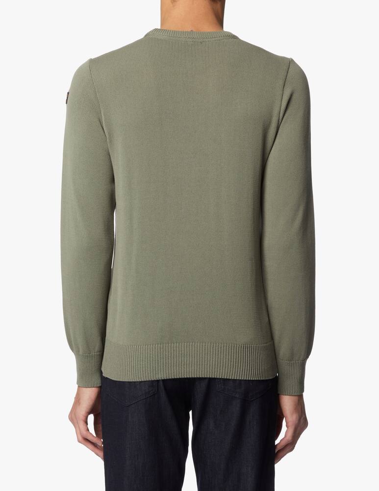 rinascente Paul & Shark Maglia girocollo in cotone inserti lino - verde