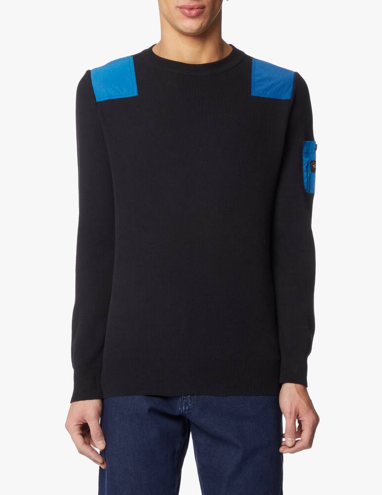 rinascente Paul & Shark Cotton roundneck sweater - black