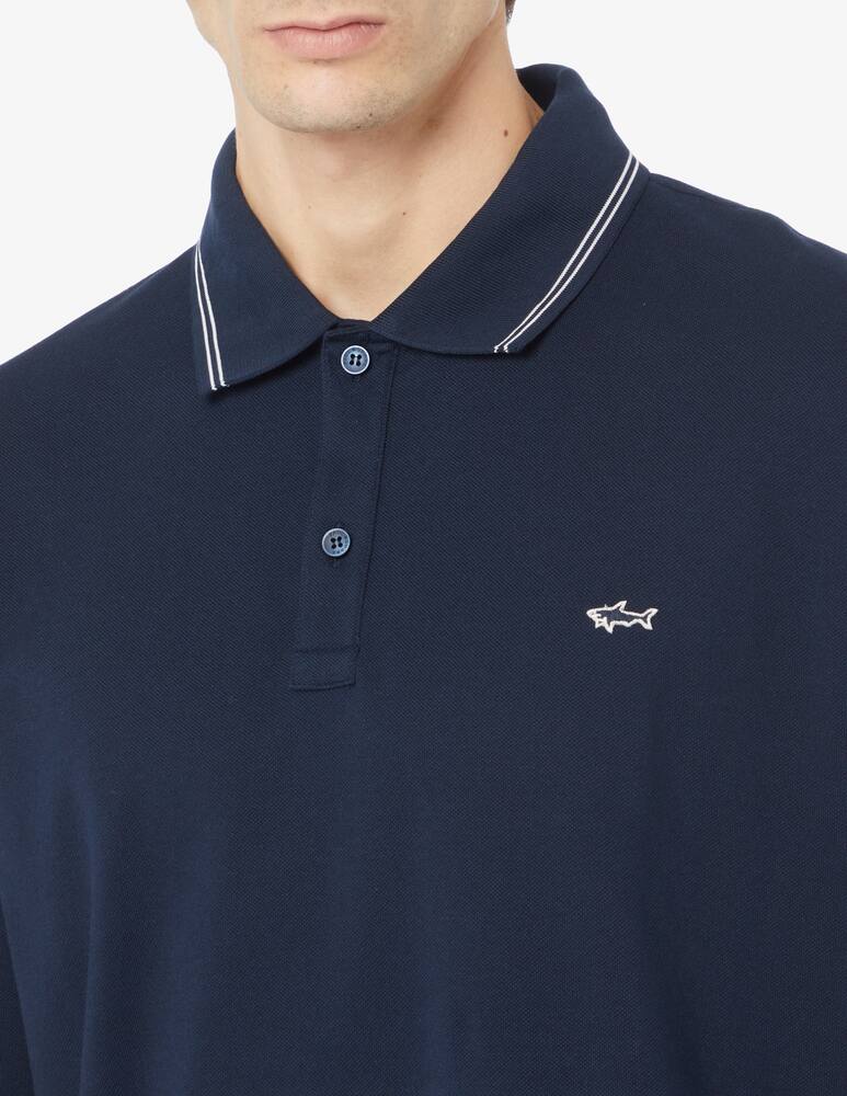 rinascente Paul & Shark Shark badge pique polo shirt