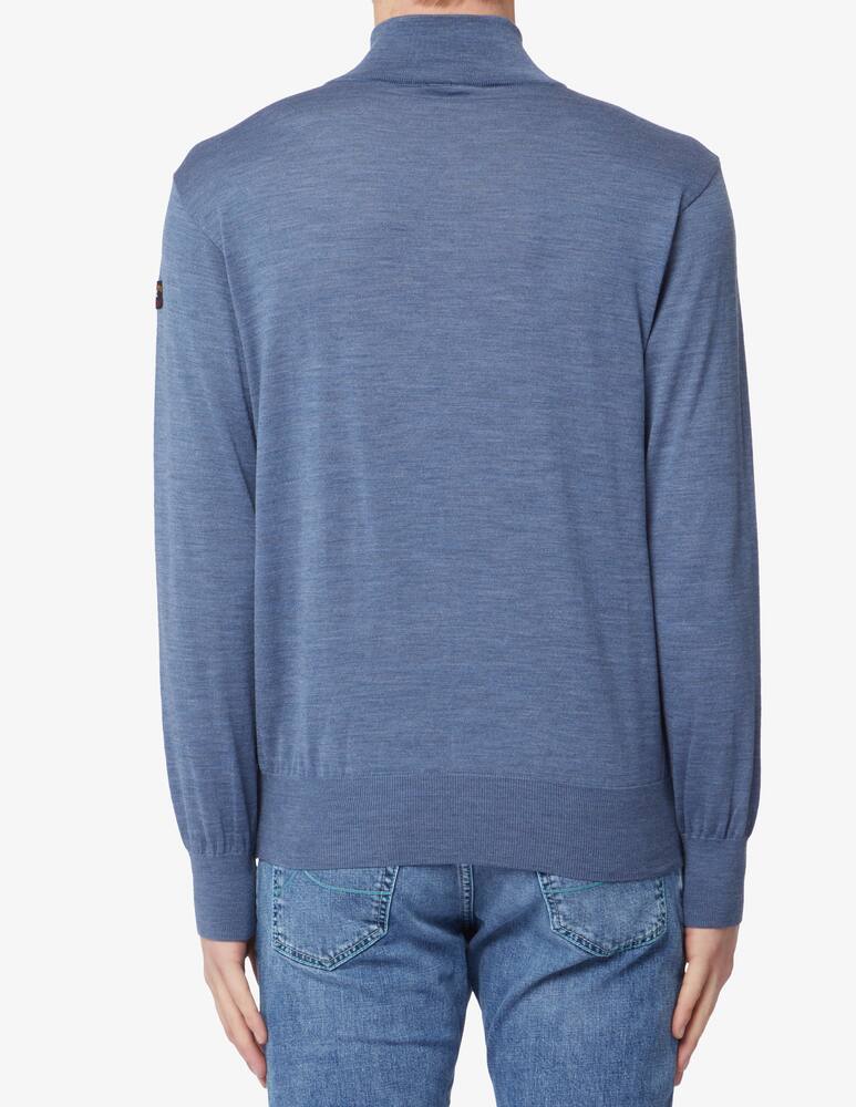 rinascente Paul & Shark Suede details mzip wool sweater - Blue