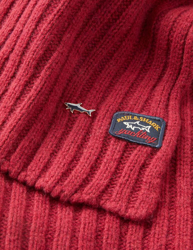 rinascente Paul & Shark Ribbed scarf - Red