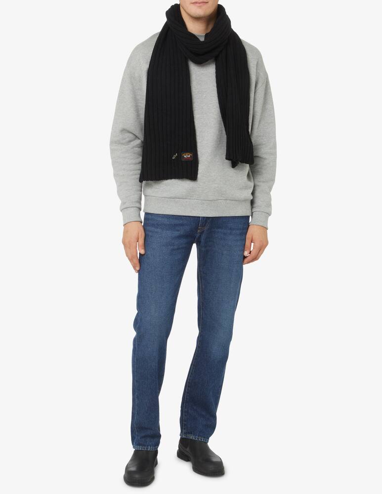 rinascente Paul & Shark Ribbed scarf - Black