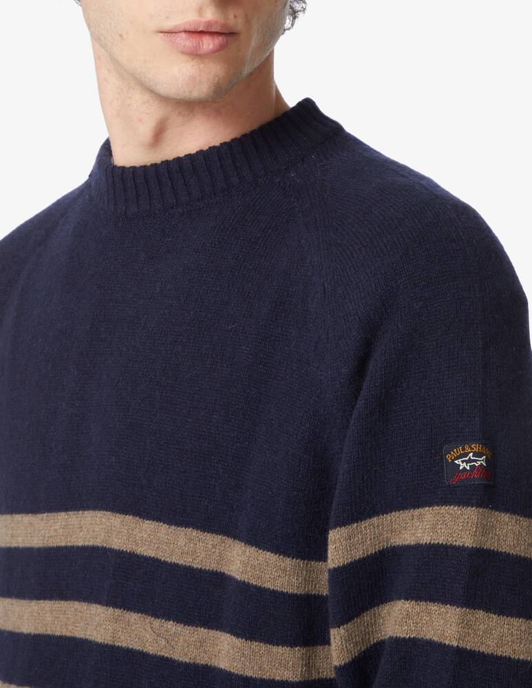 rinascente Paul & Shark Recashmere band roundneck sweater - Blue