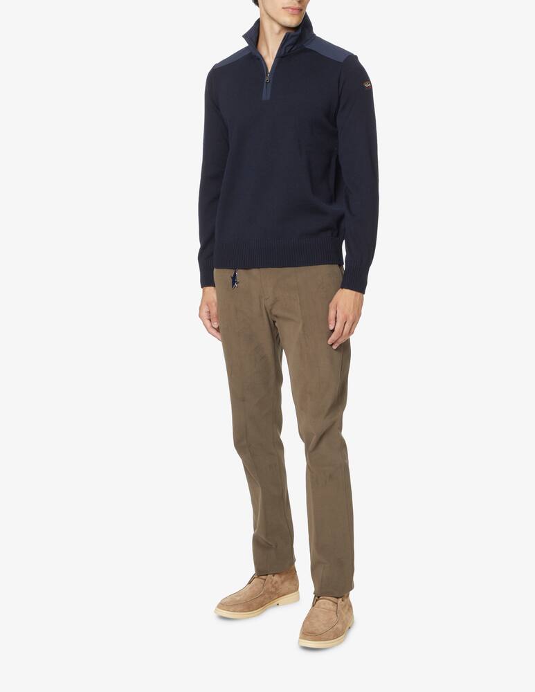 rinascente Paul & Shark Nylon details mzip sweater - Blue