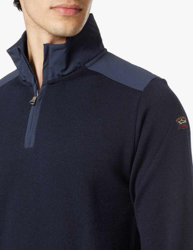 rinascente Paul & Shark Nylon details mzip sweater - Blue