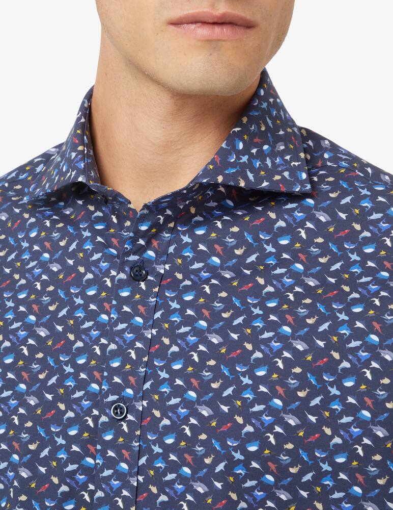rinascente Paul & Shark Camicia jfit french con squali - Blu