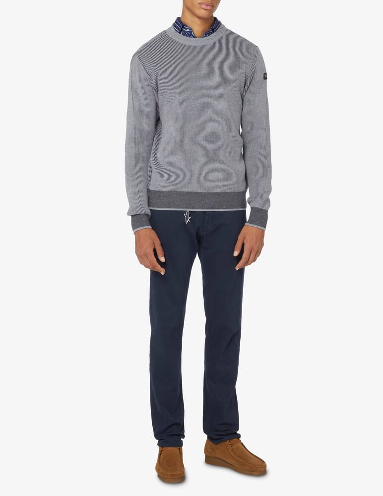 Pull Ras Du Cou Paul & Shark - 100% Coton Peigné - Coupe Normale, Bleu Marine - Taille 5X-Large