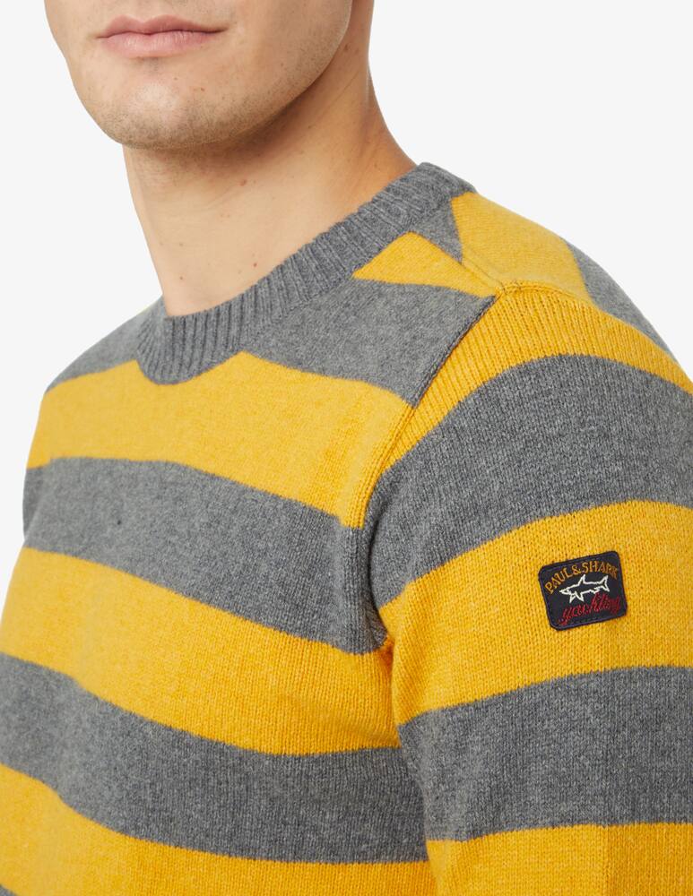 rinascente Paul & Shark Rewool band roundneck sweater - Brown