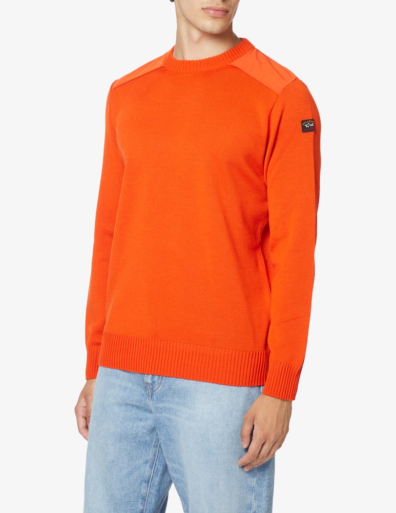 Paul & Shark Maglia girocollo in lana inserti in nylon - Arancione - immagine 1 Paul & Shark Maglia girocollo in lana inserti in nylon - Arancione - immagine 1