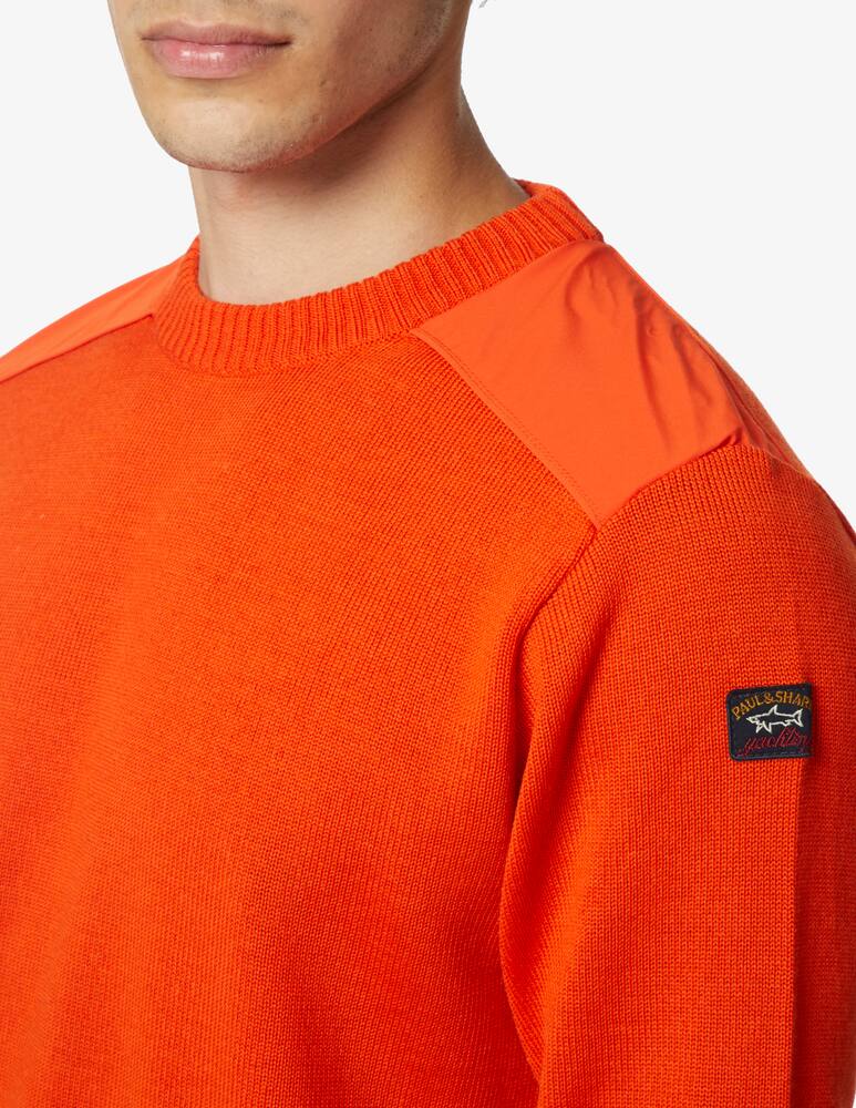 Paul & Shark Maglia girocollo in lana inserti in nylon - Arancione - immagine 4 Paul & Shark Maglia girocollo in lana inserti in nylon - Arancione - immagine 4