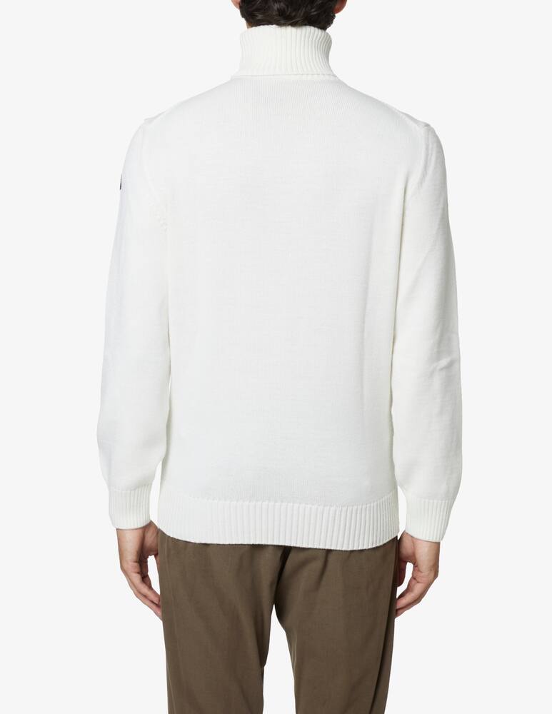 rinascente Paul & Shark Ribbed neck wool turtleneck - White