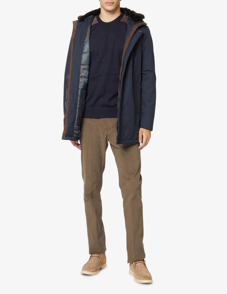 rinascente Paul & Shark Suede details roundneck sweater - Blue