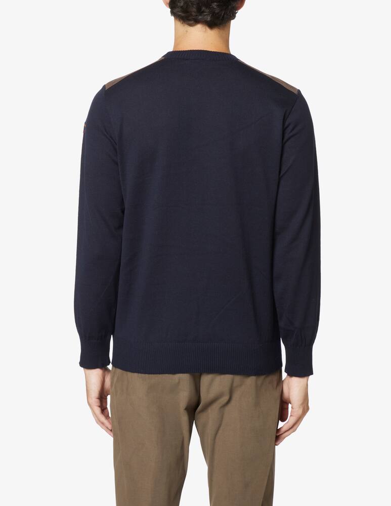 rinascente Paul & Shark Suede details roundneck sweater - Blue