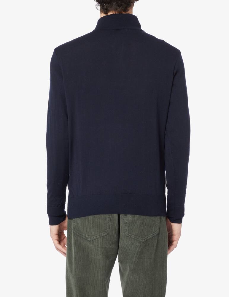 rinascente Paul & Shark Suede details mzip wool sweater - Blue