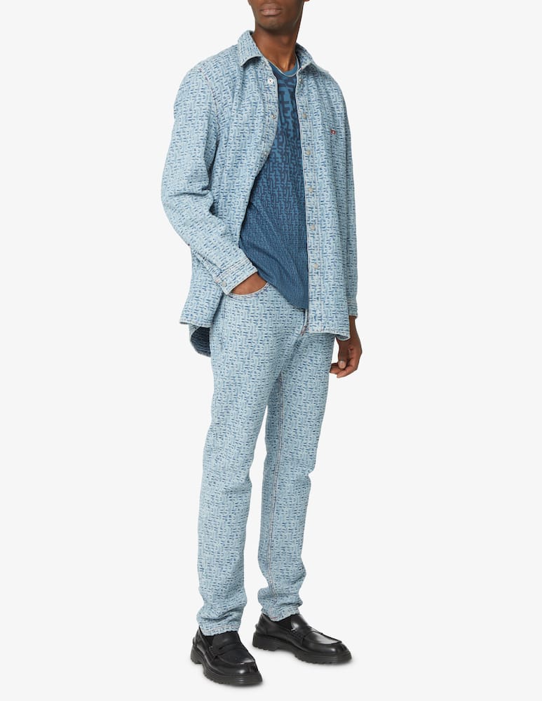 rinascente Diesel Giacca overshirt con monogram - Blu
