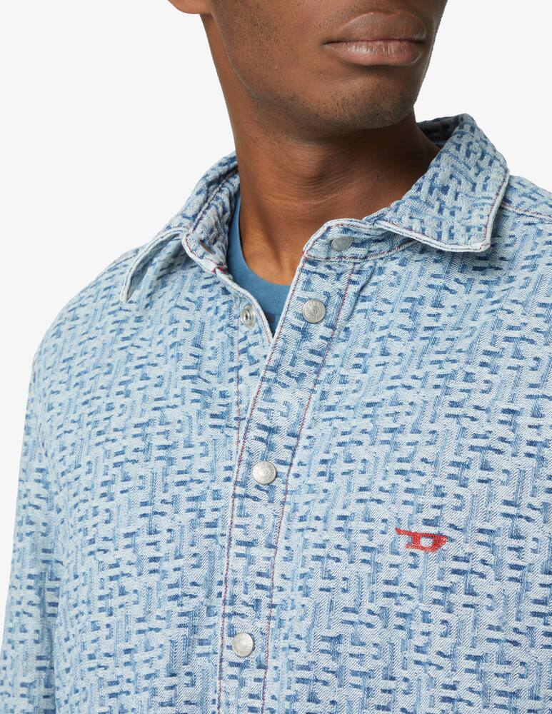 rinascente Diesel Giacca overshirt con monogram - Blu