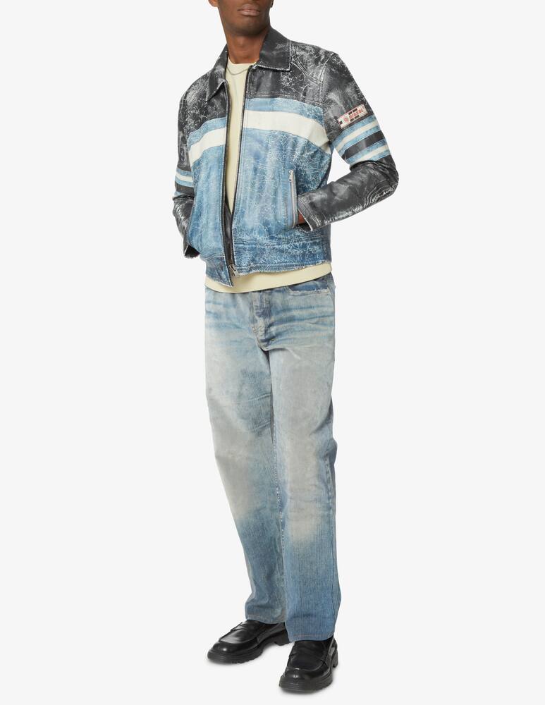 rinascente Diesel Vintage effect leather jacket - Blue