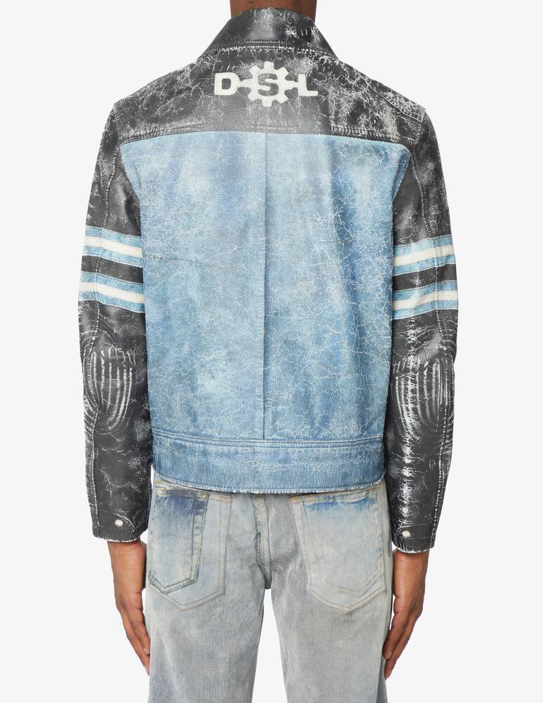 rinascente Diesel Vintage effect leather jacket - Blue