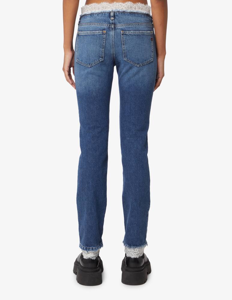 rinascente Diesel Jeans a vita bassa straight con dettagli in pizzo Show - Blu