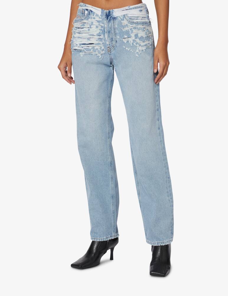 rinascente Diesel Jeans straight a vita bassa con rotture Show - Azzurro