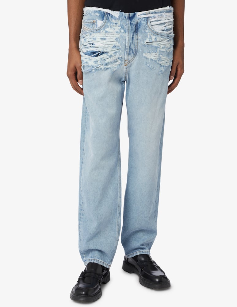 rinascente Diesel Waist ripped denim - Light blue
