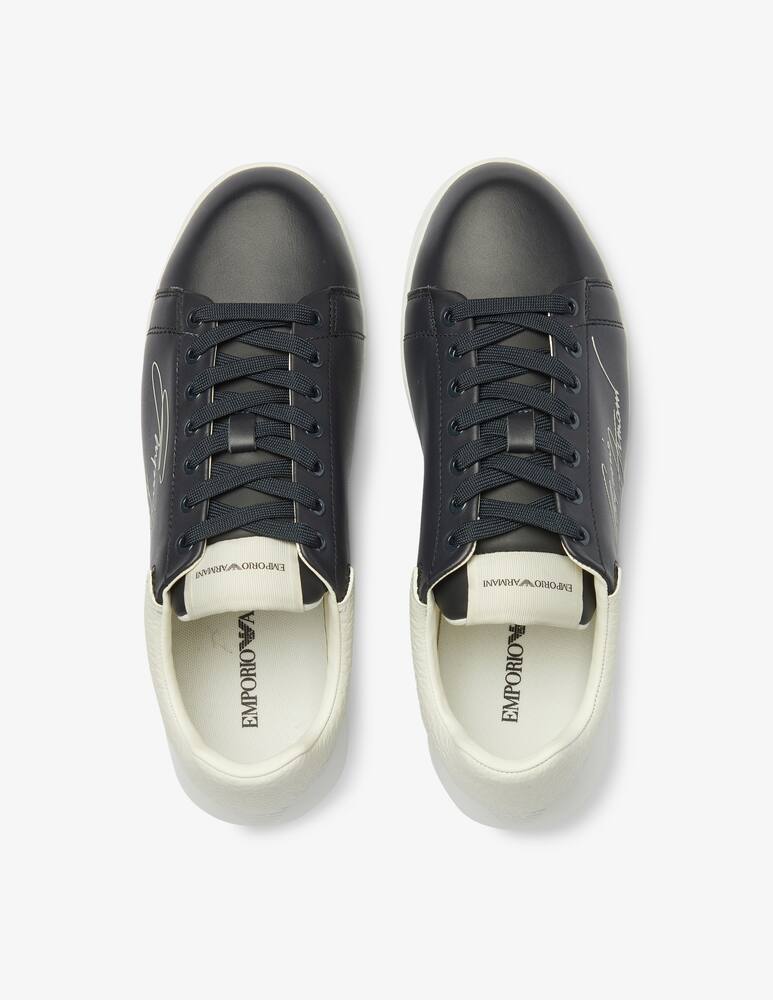 Emporio Armani Sneakers con firma - blu e bianco - immagine 3 Emporio Armani Sneakers con firma - blu e bianco - immagine 3