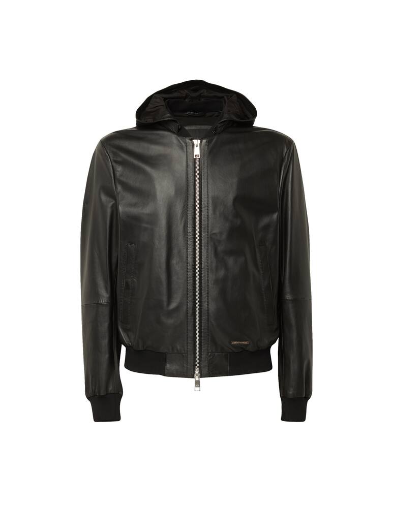 Armani Exchange Giacca in pelle con cappuccio - immagine 1 Armani Exchange Giacca in pelle con cappuccio - immagine 1