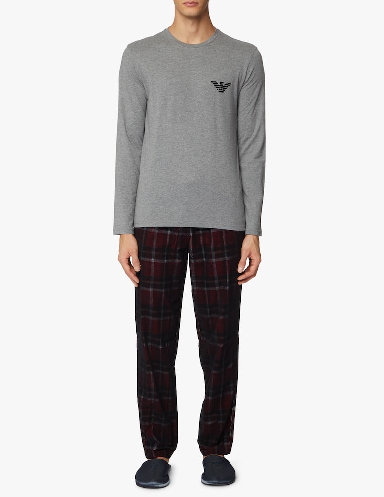 rinascente Emporio Armani Pigiama lungo in velluto a quadri