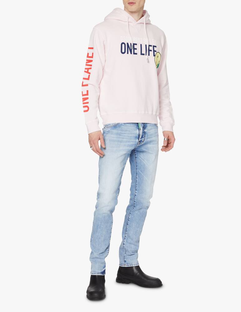 rinascente Dsquared2 Felpa con cappuccio smiley hoodie - rosa