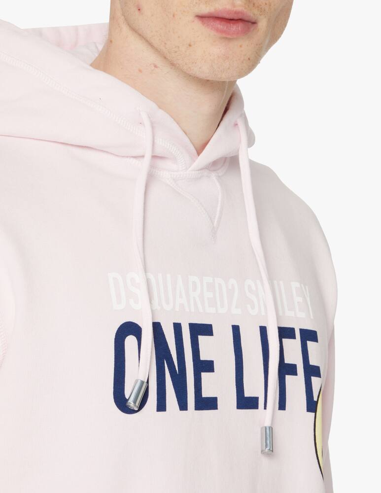 rinascente Dsquared2 Felpa con cappuccio smiley hoodie - rosa